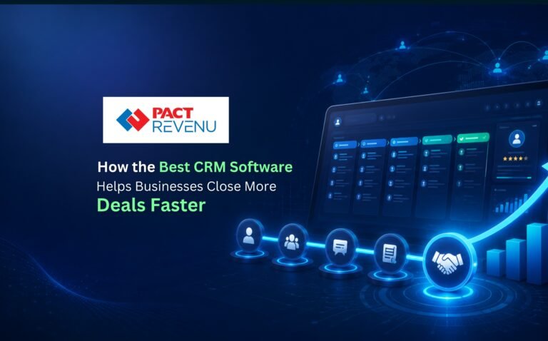 Modern CRM software dashboard illustration showing customer management, sales tracking, automation, and business growth solutions for companies in the UAE.